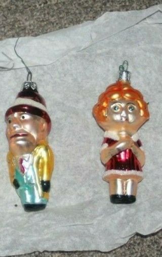 2 Christopher Radko 1990s Ornaments Dick Tracey Private Eye And Orphan Annie