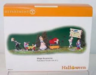 Dept 56 Halloween Parade Set Of 3 Village Accessory Kids Trick Or Treating