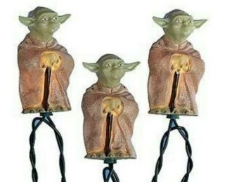 Disney Star Wars Yoda Christmas Holiday Lights Kurt Adler 10 Count Light String