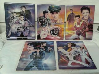 Set Of 5 Elvis Presley From Stage To Legend Square Plate Bradford Exchang 2000
