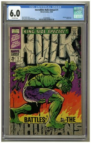 Incredible Hulk Annual 1 (cgc 6.  0) O/w Pages; Inhumans; Classic Cover (j 961)