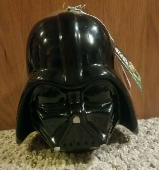 - 2013 Ceramic Star Wars Darth Vader Candy Jar W/cherry Buttons Inside,  6 Inch