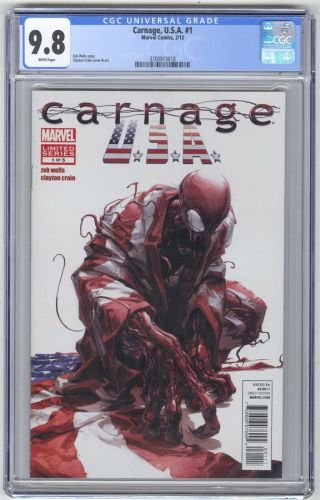 Carnage U.  S.  A.  1 Cgc 9.  8 Marvel Comic Key Spider - Man Venom