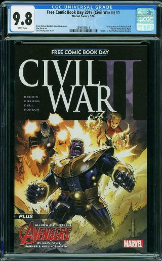 Civil War Ii 2 1 Comic Book Day 2016 Fcbd Cgc 9.  8 1st Wasp (nadia Pym)