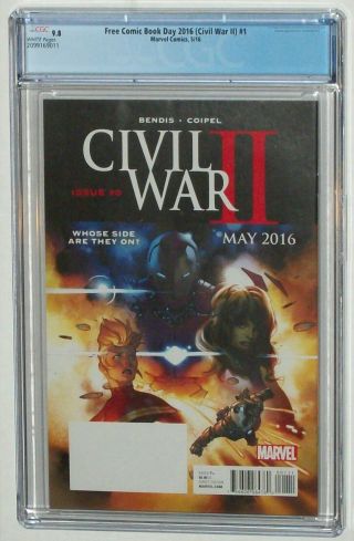 Civil War II 2 1 Comic Book Day 2016 FCBD CGC 9.  8 1st Wasp (Nadia Pym) 2