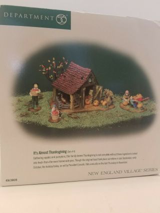 Department 56 Its Almost Thanksgiving Set Of 4 England Series 56.  56639