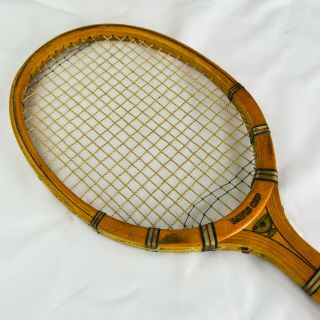 Vintage Davis Cup Wright & Ditson Boston Mass Wooden Tennis Racket Racquet 1930s