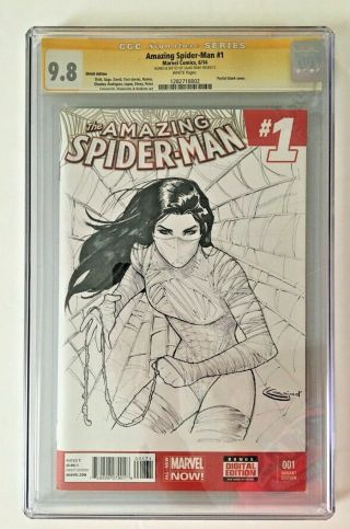Spider - Man 1 (2014) Silk Sketch Variant Sajad Shah Cover Cgc Ss 9.  8