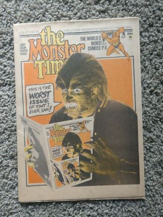 " Vintage The Monster Times Newspaper Feb 1974 No: 30
