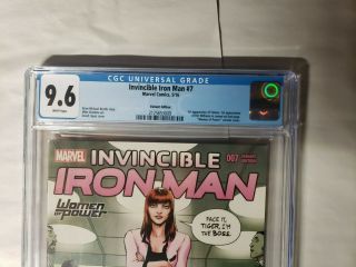 Invincible Iron Man 7 VARIANT CGC 9.  6 1st Appearance Riri Williams IRONHEART 2