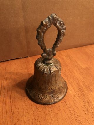 Bronze Colonial Handbell,  Antique Brass Mission Church Bell Mexico Spanish