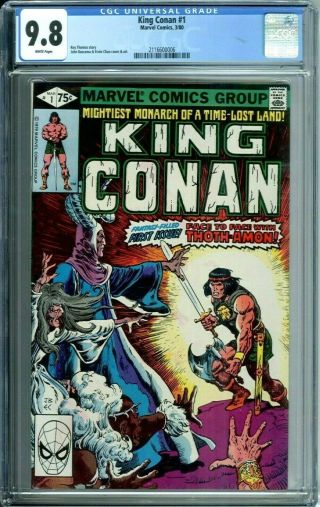King Conan 1 Cgc 9.  8 White Pages Cgc Case Marvel Comics 1980