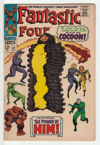Fantastic Four 67 - 1st/origin Of Him (adam Warlock) Fn/vf Marvel Comics 1967
