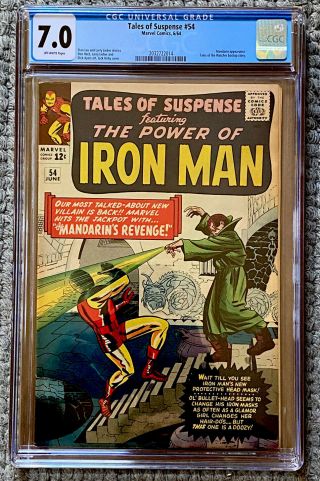 Tales Of Suspense 54 Cgc 7.  0 Ow Pages Marvel (1964) Mandarin Appearance
