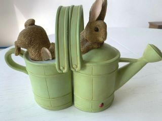 Rare Beatrix Potter Peter Rabbit Bookends Fw & Co Watering Can 1999 Bunny Exc