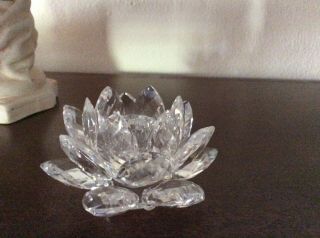 Swarovski Crystal Candle Holder Flower No Box