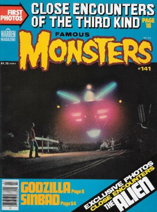 Famous Monsters 141 Vf/nm 9.  0 Warren 1978 Close Encounters,  Godzilla,  Sinbad