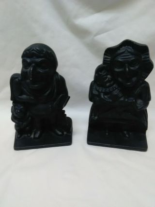 Antique Cast Iron Punch & Judy Doorstops/bookends Patent Applied