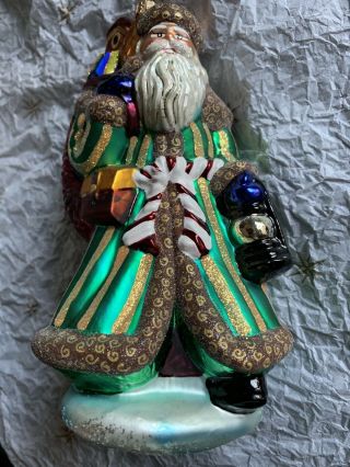 Christopher Radko Blown Glass Ornament Santa T1990’s