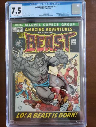 Key Issue Adventures 11 Cgc 7.  5 Marvel 1972.  First Beast With Fur.