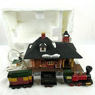 Dept 56 Dickens Village Chadbury Station Train Set Of 5 Pc Retired Vintage
