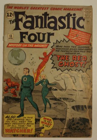 Fantastic Four 13.  1st App Watcher & Red Ghost.  Silver Age.  (2.  0,  / -).  Tm