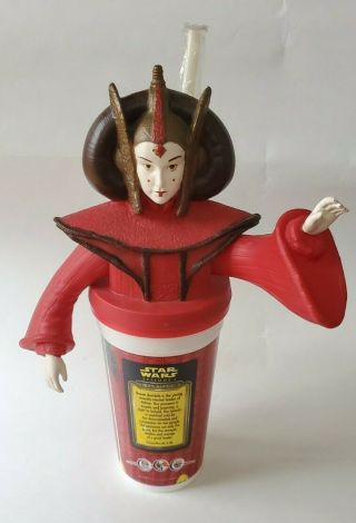 1999 Star Wars Phantom Menace,  Queen Amidala Kfc Taco Bell Cup & Figure Topper
