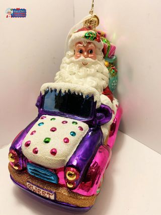 Christopher Radko Ornament Santa In A Candy Car 1016708 6  Wide
