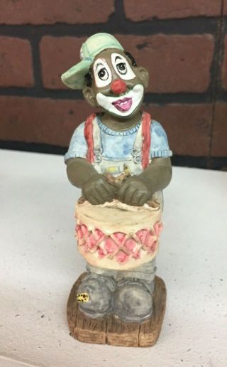 Vintage African American Black Sparky Clown Figurine By Young 