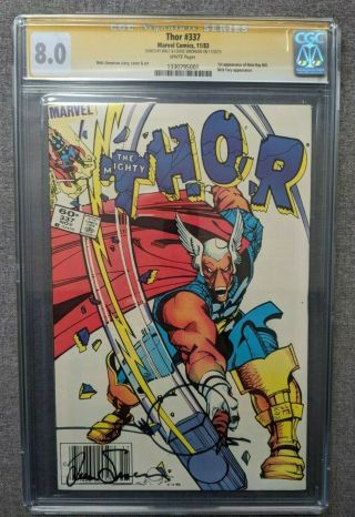 Thor 337 Cgc 8.  0 Signed First Appearance Of Beta Ray Bill (nov 1983,  Marvel)