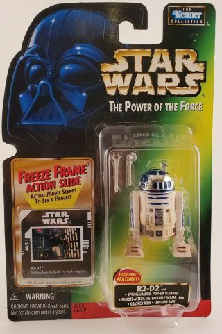 Star Wars Power Of The Force R2 - D2 Anh Green Card Freeze Frame Hologram Mosc