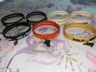 Various Twilight Moon Rubber Wristband Bracelets - Plain And With Charm