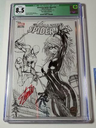 The Spider - Man 15 Cgc 8.  5 Signed By Stan Lee Sketch Variant