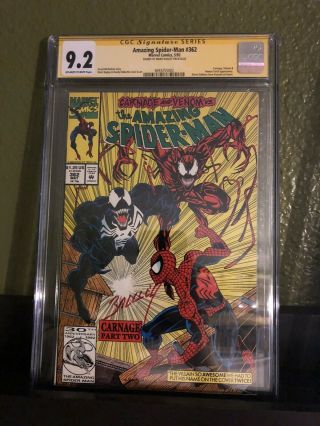 The Spider - Man 362 Cgc 9.  2 Signature Series Signed By Mark Bagley