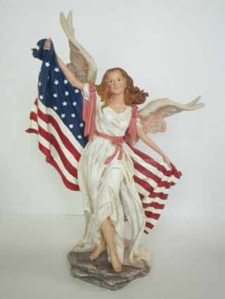 Home Interiors & Gifts Angel With American Flag " Protecting Old Glory "