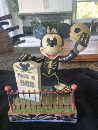 Jim Shore Disney Traditions Mickey Mouse Peek - A - Boo Figurine