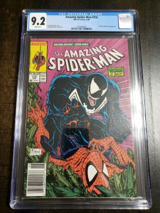 Spider - Man 316 Cgc 9.  2 White Pages Case Venom Black Cat Appearance