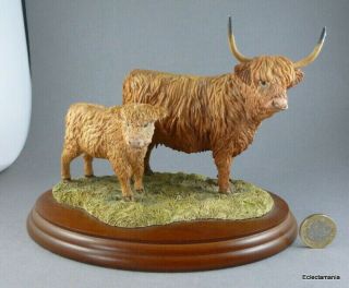 Vintage Border Fine Arts Highland Cow & Calf - B167 - Highland Cattle - A/f