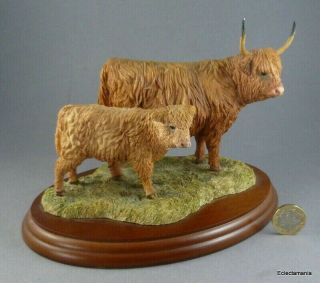 Vintage Border Fine Arts HIGHLAND COW & CALF - B167 - Highland Cattle - A/F 2