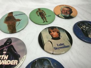 1977 vintage star wars buttons darth Vader like skywalker Chewbacca r2 - d2 c3po 3