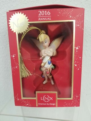 Lenox 2016 Tinkerbell All Wrapped Up Christmas Ornament Disney Tink Tinker Bell