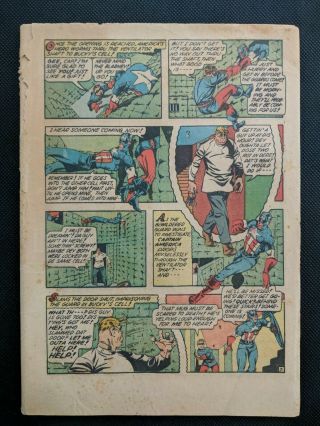 Captain America Comics 28 Coverless & Missing Pages Golden Age Timely Jul 1943