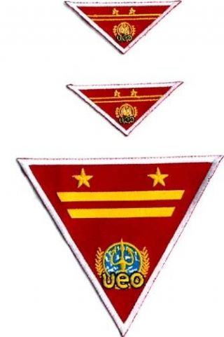 Seaquest Commander Red Tv Series Patch - Set Of 3 Usa Mailed (sqpa - 003)