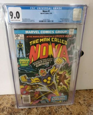 Nova 1 Cgc 9.  0 1976 1st Appearance Of Richard Rider,  Key Marvel Comics