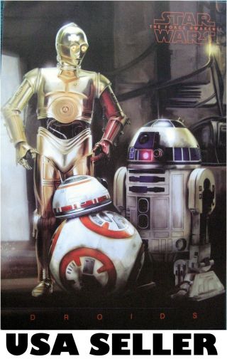 Star Wars Droids Great Poster 14.  5 X 21 C3po R2d2 Bb - 8 R2 - D2 Bb8 Ship From Usa