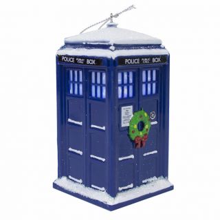Doctor Who Tardis With Wreath Holiday Ornament