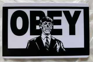 Obey Black & White 2 " X 3 " Fridge / Locker Magnet.  They Live Sci Fi Movie