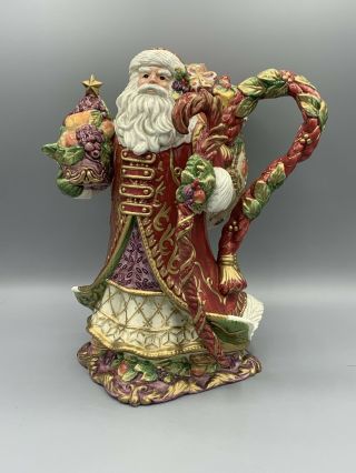 Fitz And Floyd Christmas Classic Renaissance Santa Teapot Pitcher