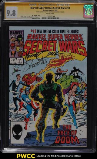 1985 Marvel Comics Marvel Heroes Secret Wars 11 Mike Zeck Ss Auto Cgs 9.  8