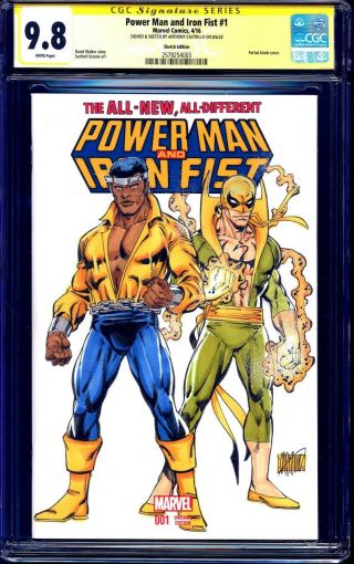 Power Man Iron Fist 1 Blank Cgc Ss 9.  8 Signed Sketch Anthony Castrillo
